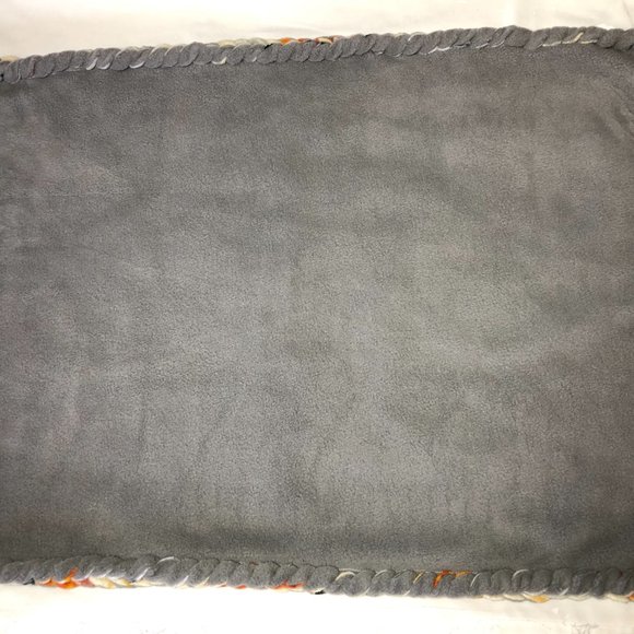 Small Dog or Cat Blanket Throw shopping cart soft handmade braided edges red gry - Picture 5 of 10